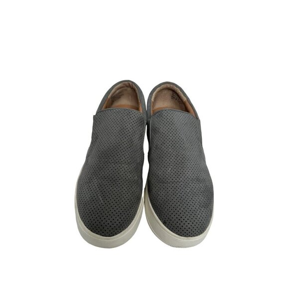 Steve Madden Gray Perforated Suede Slip-On Platform Sneakers Size 6 - Picture 3 of 12